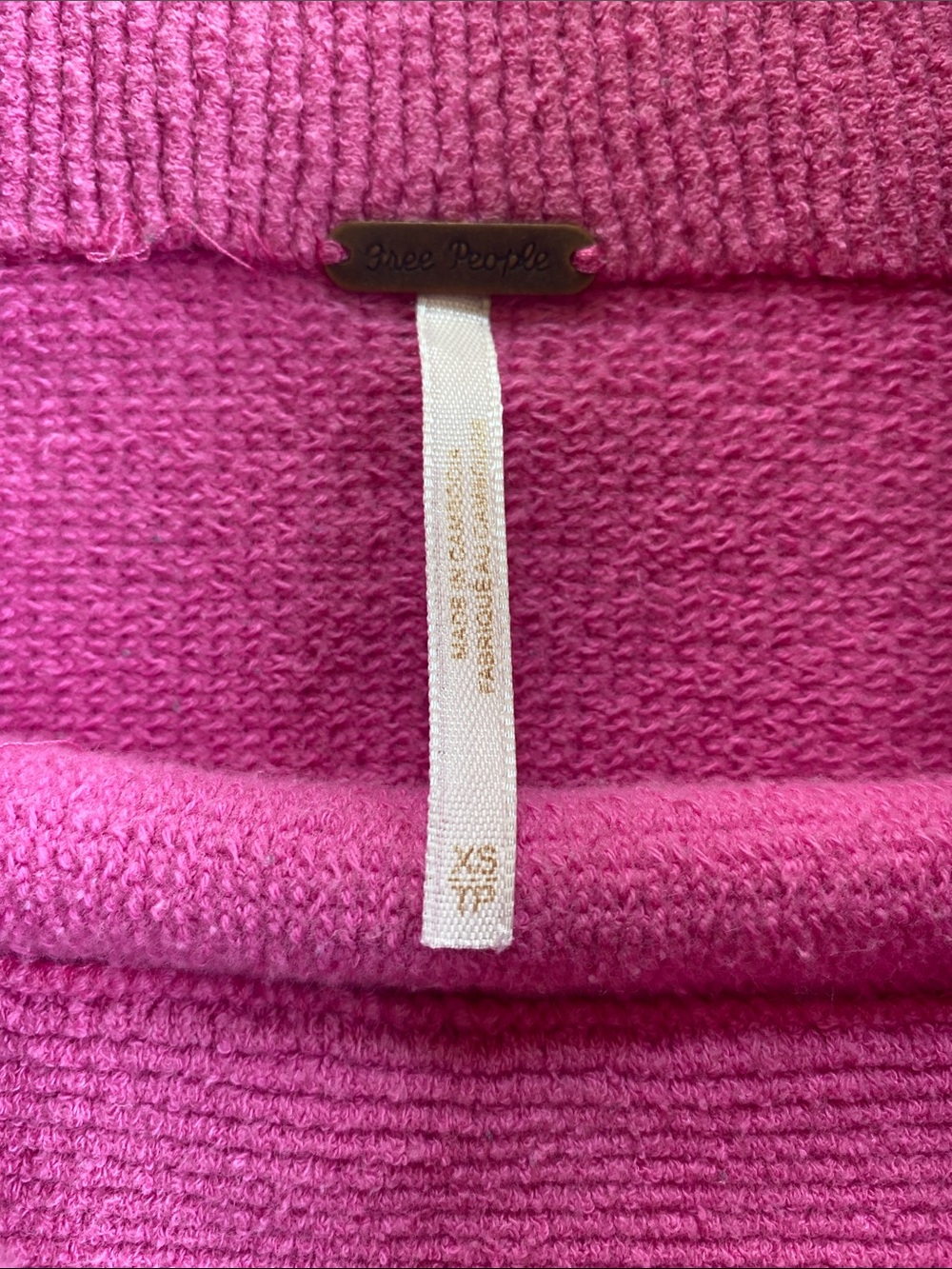 Free People Pink Oversized Ottoman Sweater Slouchy Mock Neck Cozy Boho Knit - Picture 4 of 9